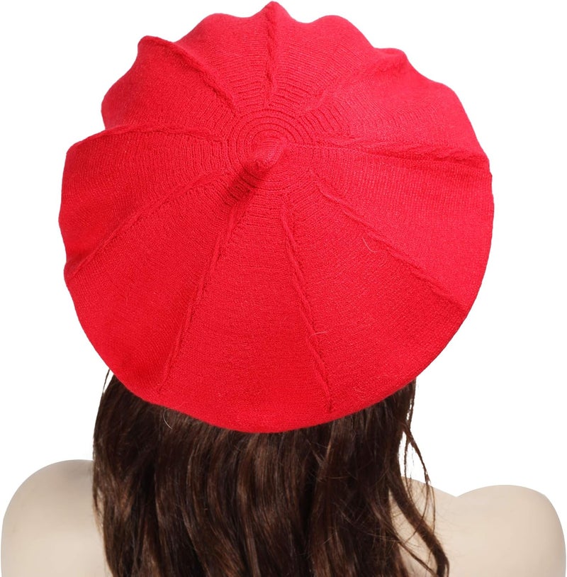 ZLYC French Beret hat, Reversible Solid Color Knit Warm Beret Cap for Womens Girls - Image 3
